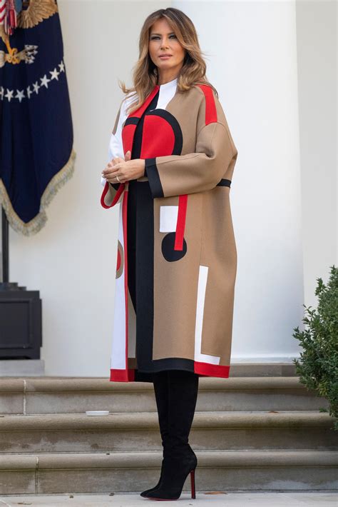 Melania Trump wears statement ,000 Dior coat to celebrate 